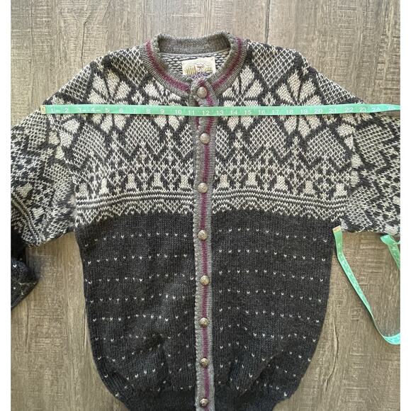 ALPS Merrimac Valley Men’s L Cardigan Sweater New England 100% Wool Black/White - Picture 6 of 9